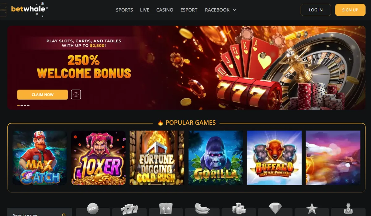 Betwhale - Best Bitcoin Casino for US Players