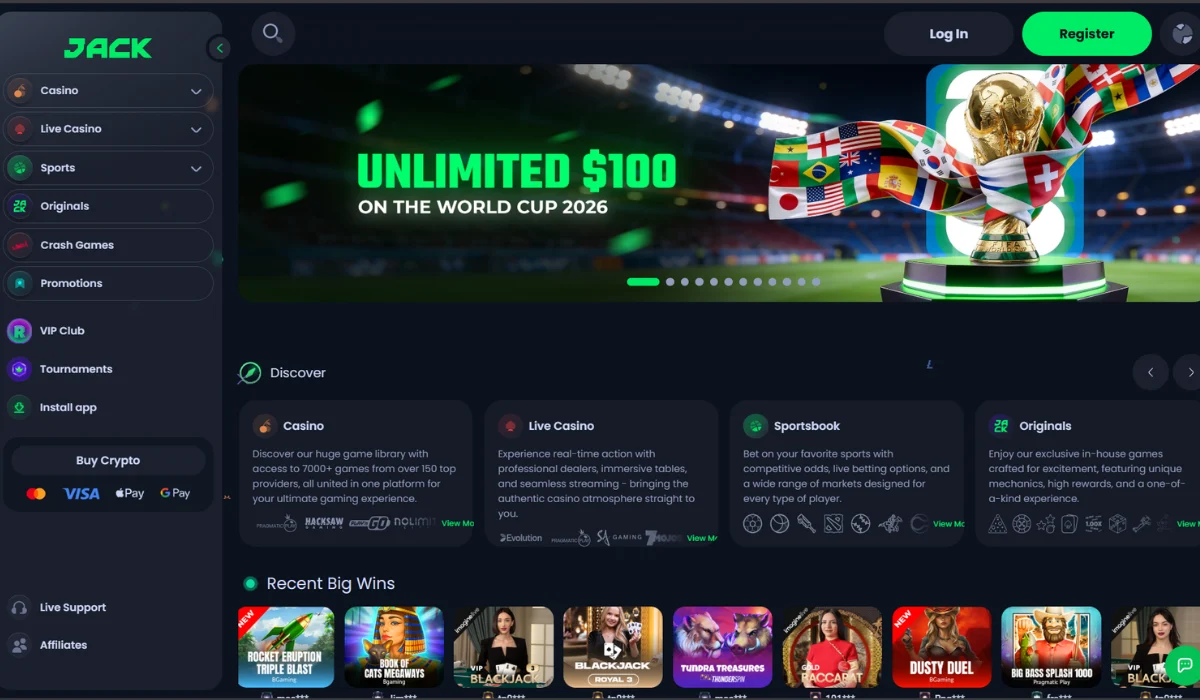 Jack.com Free Spins Crypto Casino
