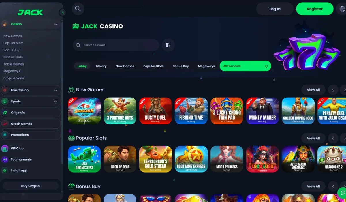 Jack.com fast payout Casino